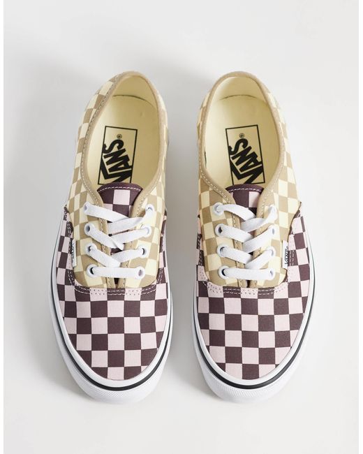 Vans White Authentic sneaker mit schachbrettmuster