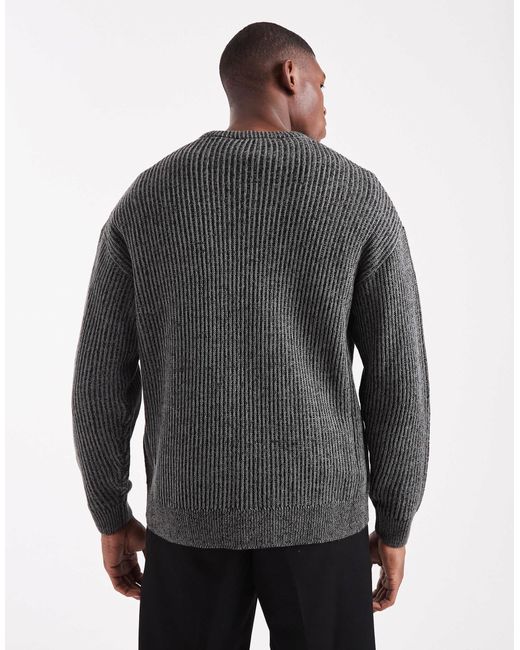 Only & Sons – strukturierter strickpullover in Gray für Herren