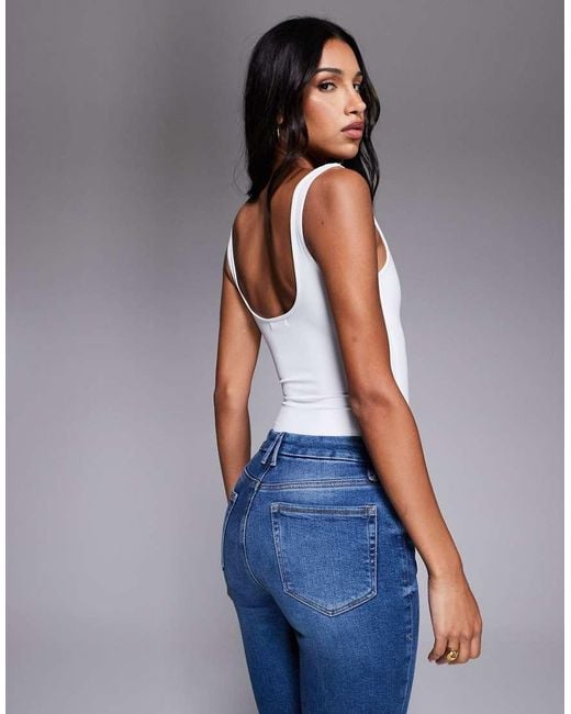 GOOD AMERICAN Gray Sculpting Modern Tank Bodysuit