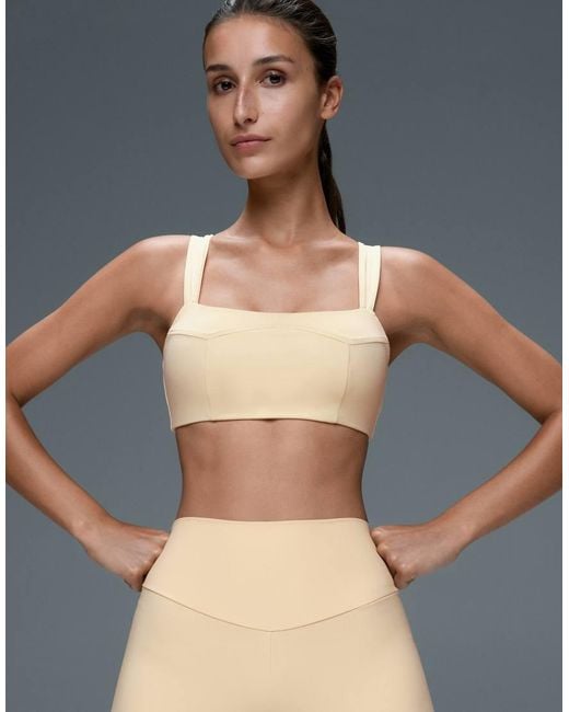 Oysho Blue Medium-support Comfortlux Sports Bra With Seams