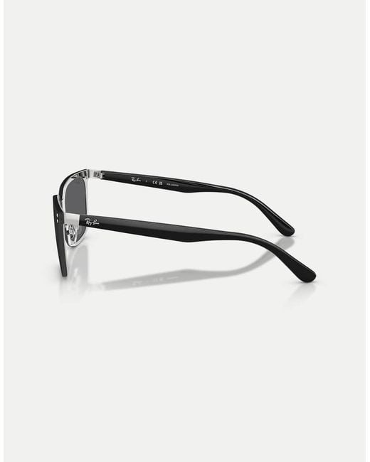 Ray-Ban Metallic Rb3784D Square Polarised Sunglasses With Lens
