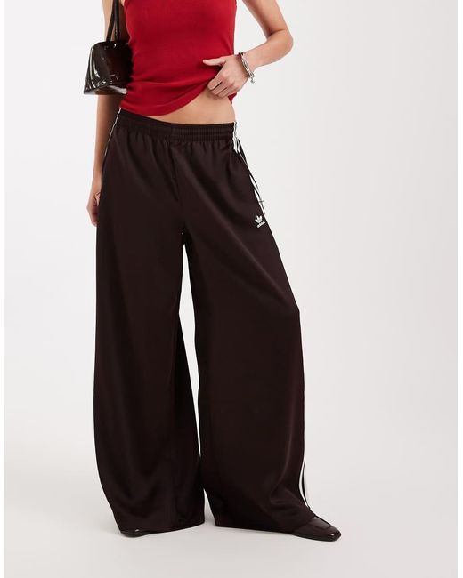 Adidas Originals White Satin Wide Leg Trackies