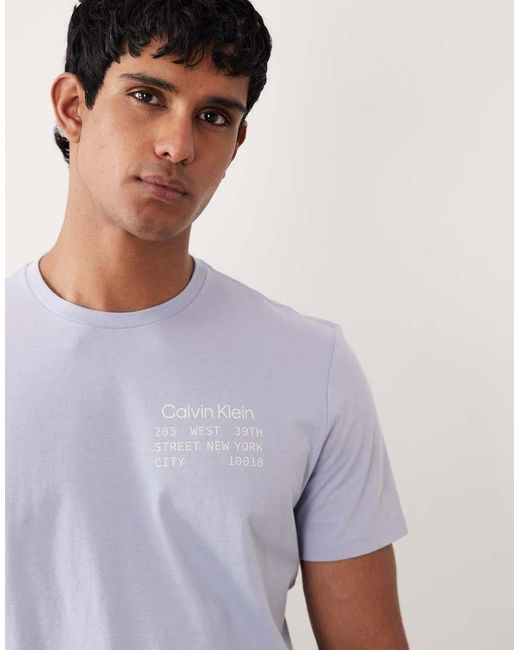 Calvin Klein Purple Box Chest Graphic T-shirt for men