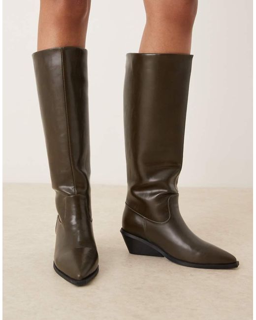 Glamorous Natural Western Knee Boots