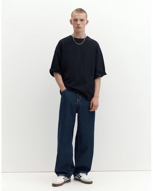 Pull&Bear Blue Loose Fit T-shirt for men