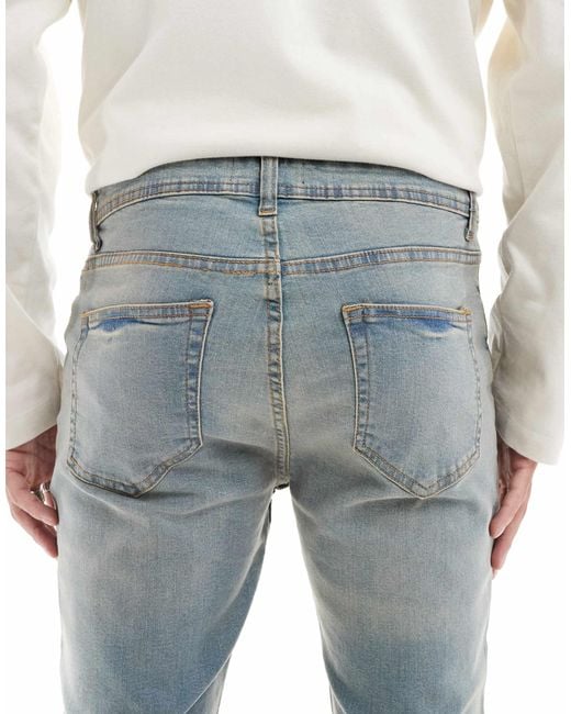 Don't Think Twice Dtt – sehr eng geschnittene stretch-jeans in White für Herren