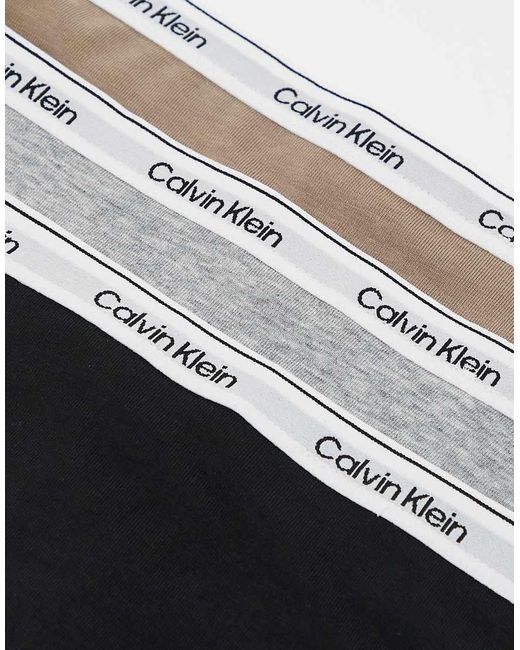 Pack De 3 Tangas De Varios Colores Con Logo En La Cinturilla Modern Logo De Calvin Klein de color Gray