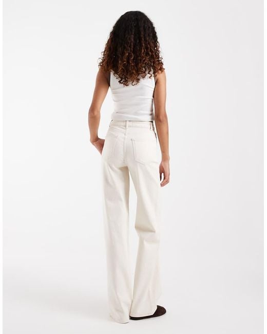 ONLY White Hannah Extra High Waist Wide Leg Jeans
