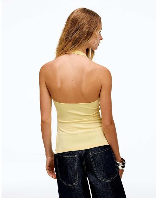 Bershka Yellow Halter Neck Top