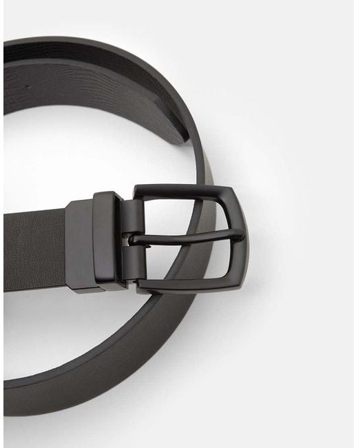Pull&Bear White Reversible Leather Effect Belt for men