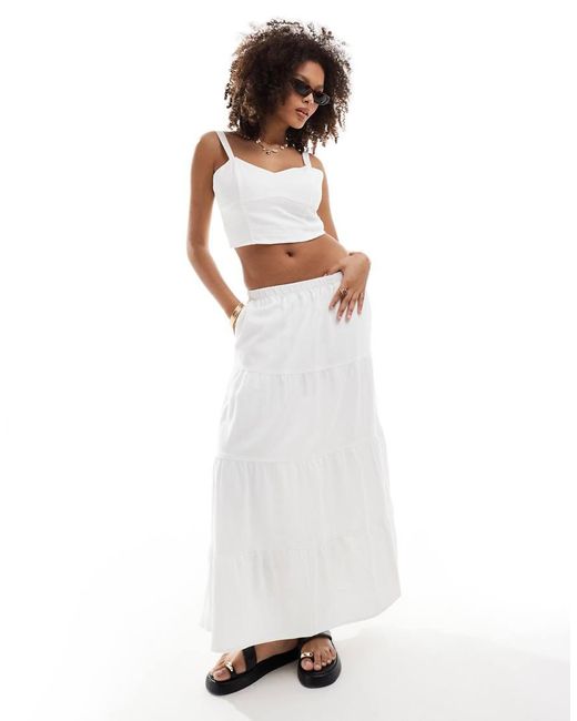 Gonna Lunga Bianca di Hollister in White