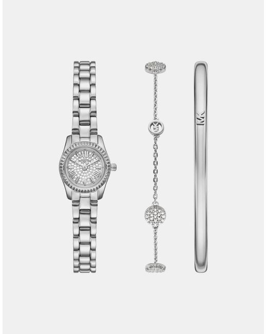 Michael Kors White 3 Hand Lexington, Stainless Steel