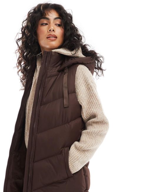 Threadbare Natural – wattierte longline-weste