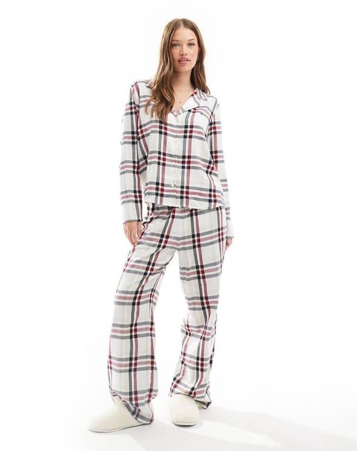 Set Regalo Con Pigiama A Quadri di Tommy Hilfiger in White