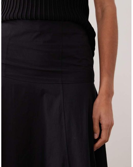 ASOS Black Panelled Drop Waist Circle Maxi Skirt