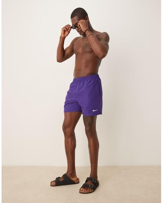 Nike Purple Nike Essential Lap 5 Inch Volley Swim Shorts for men