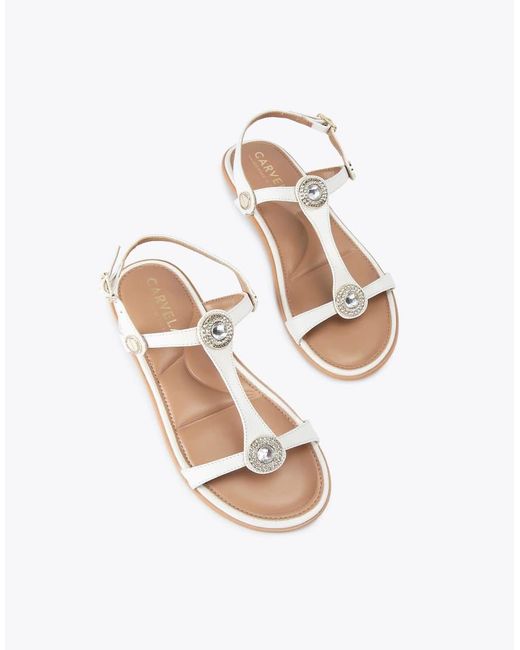 Carvela Kurt Geiger White Amalia Sandal Flat Sandals
