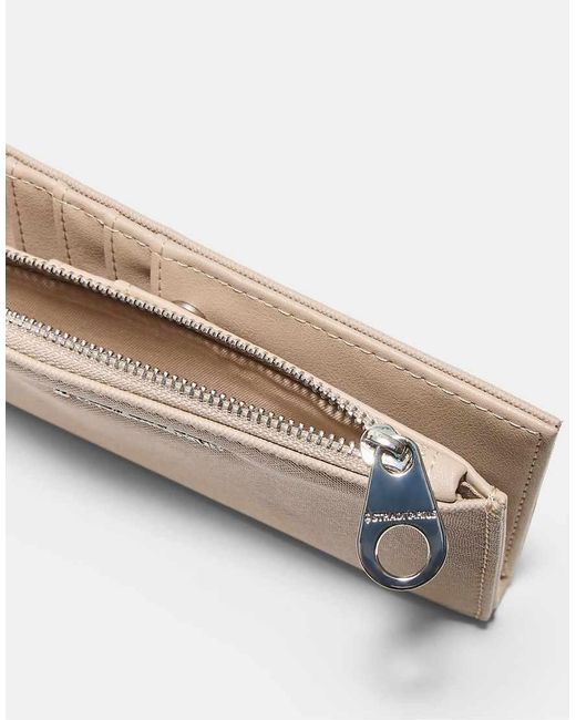 Stradivarius White Basic Zip-up Purse
