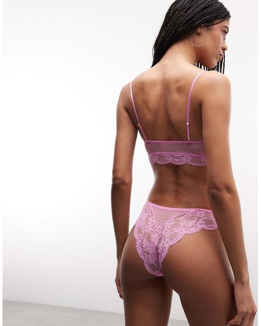 ASOS Pink Lola Lace Brazilian Briefs