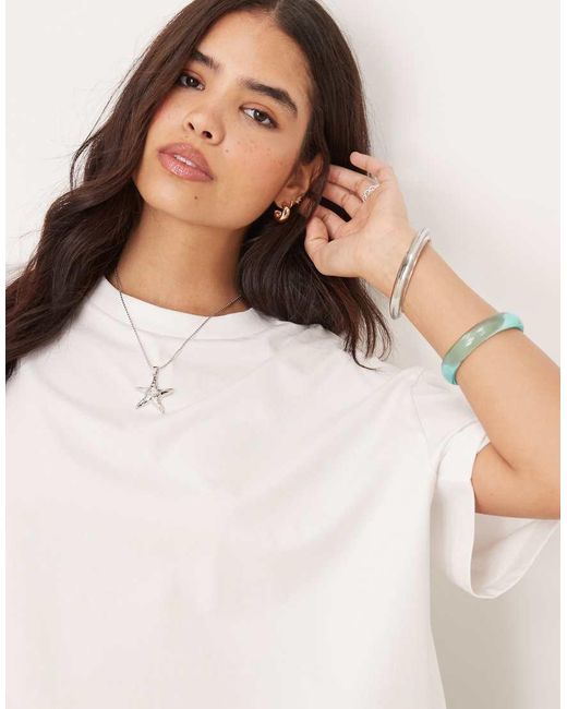 ASOS White Boxy Cropped T-Shirt
