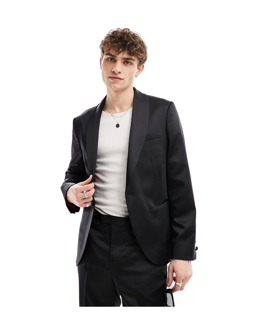 Draco - giacca da abito nera di Twisted Tailor in Black da Uomo
