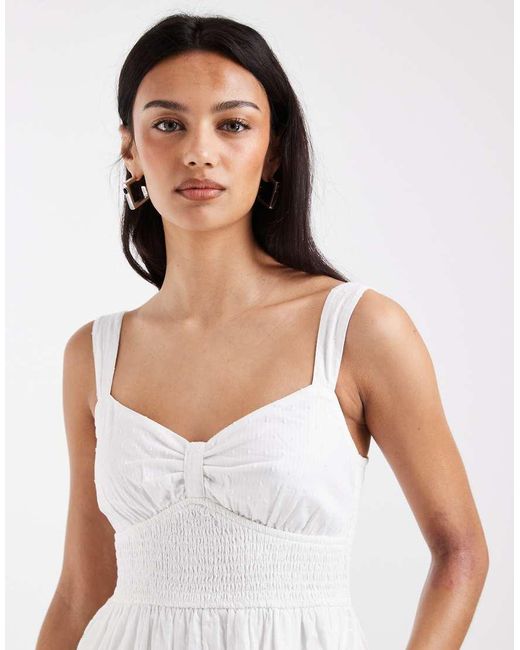 Hollister White V Neck Strappy Maxi Dress With Slit