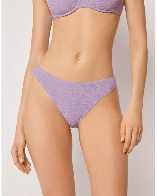 Calzedonia Purple Bikini Bottoms Crinkle Waves