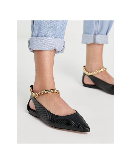 flats with ankle chain