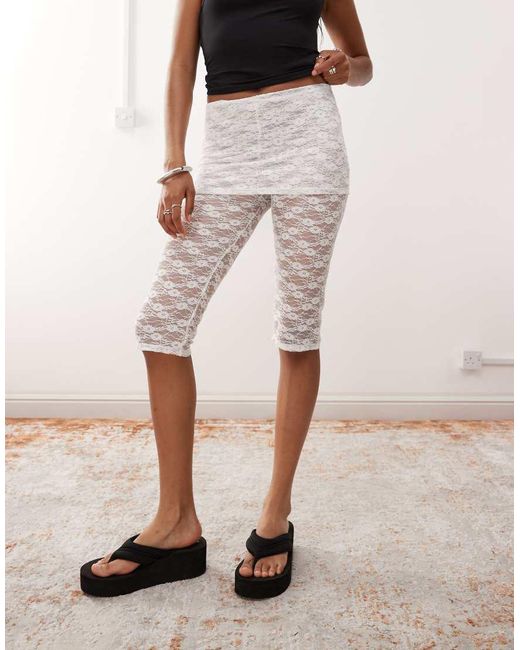Pantaloni Capri Bianchi di Collusion in Natural