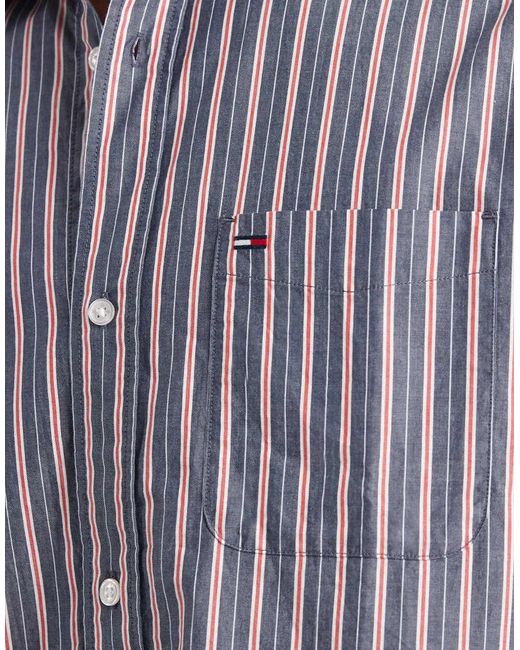 Tommy Hilfiger Blue Relaxed Fit Short Sleeve Shirt for men