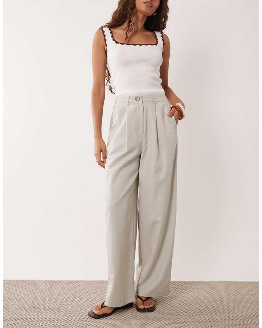 Miss Selfridge Natural Tailored Wide Leg Trouser