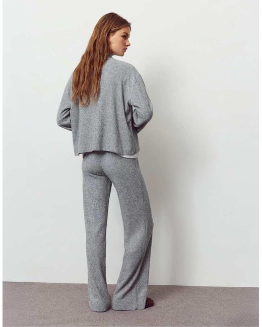 Pull&Bear Gray Soft Knit T-shirt