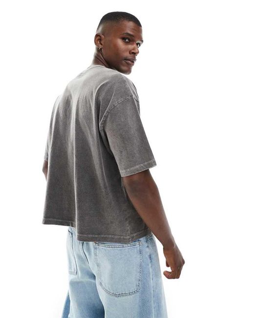 T-Shirt Oversize Squadrata Slavato Con Grafica Di Città di ASOS in Gray da Uomo