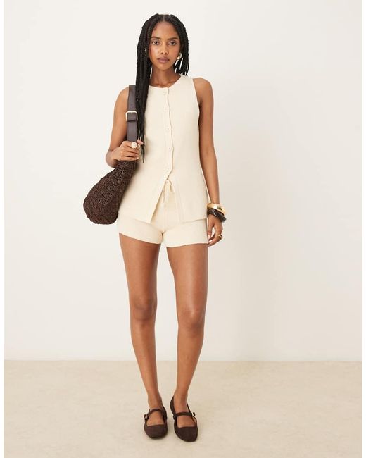 ASOS Nette Gebreide Micro Short in het Natural
