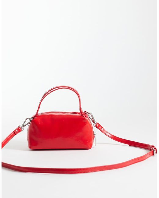 ASOS Red Textu Mini Grab Cross Body Bag With Detachable Strap