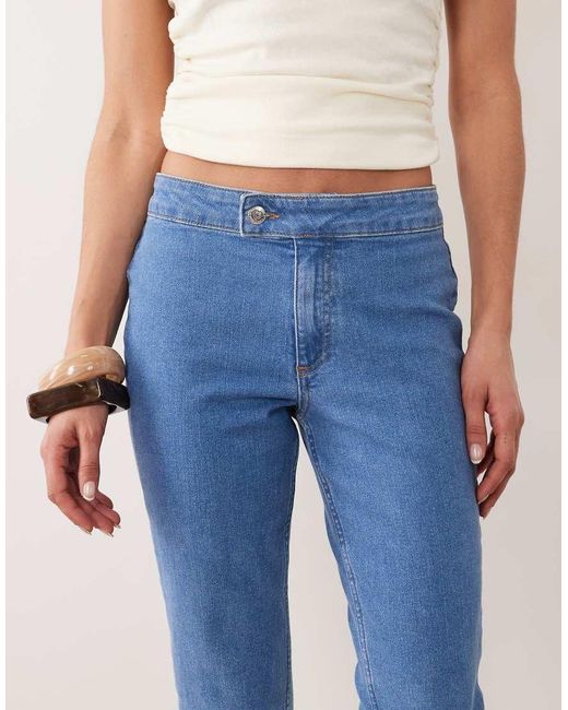 Miss Selfridge Blue Denim Capri Pants With Bows