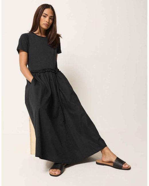 PixieGirl Black Petite Mixed Ruffle Maxi Dress