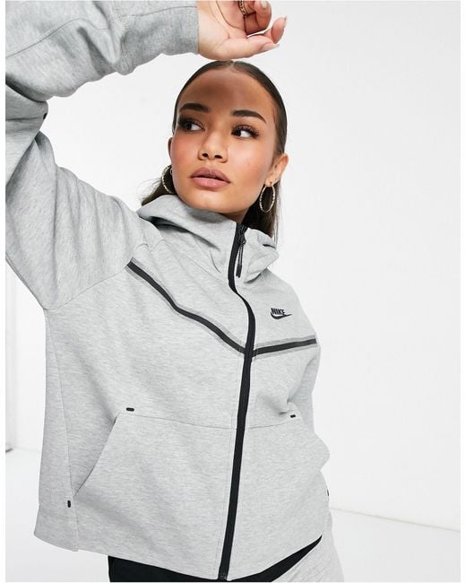 nike fleece tech hoodie grey