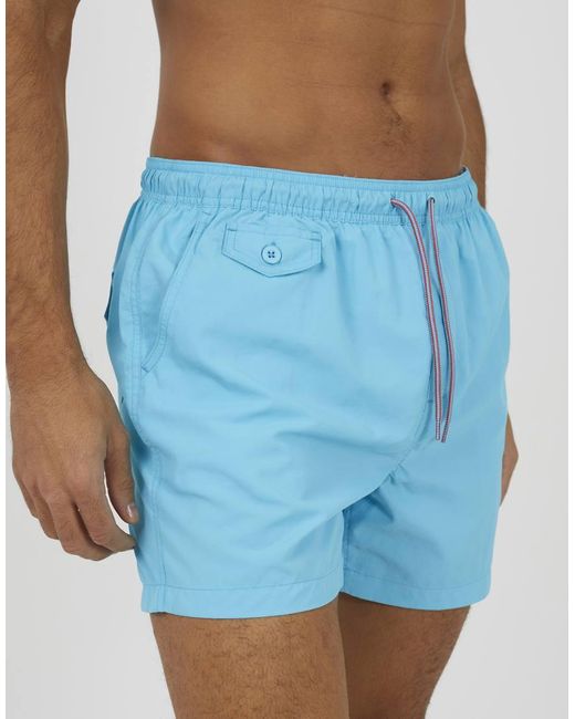 Brave Soul Blue Elasticated Swimshorts for men
