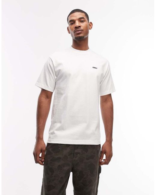 Obey Blue Heat Map Icon T-shirt With Back Print for men