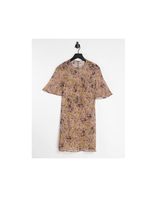 & Other Stories Yellow Ditsy Floral Print Mini Dress