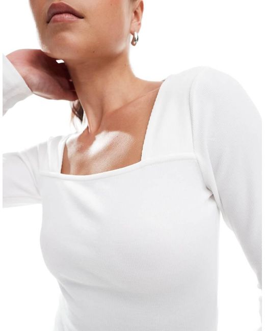 agon® White Square Neck Top