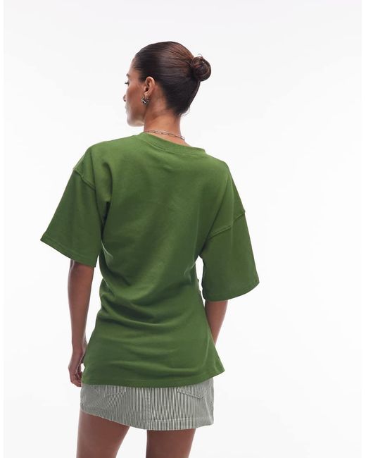 T-Shirt Con Dettaglio Attorcigliato di TOPSHOP in Green