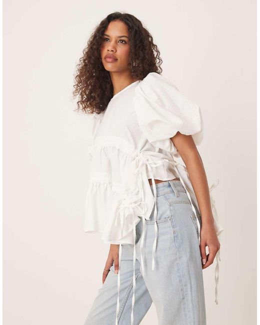 Ghospell Asymmetrische Top Met Trekkoord in het White