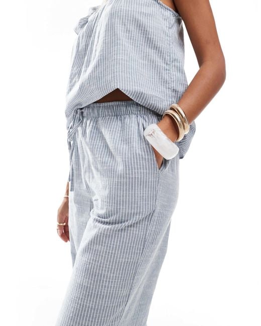 Pieces Blue – mix and match – weit geschnittene baumwollhose
