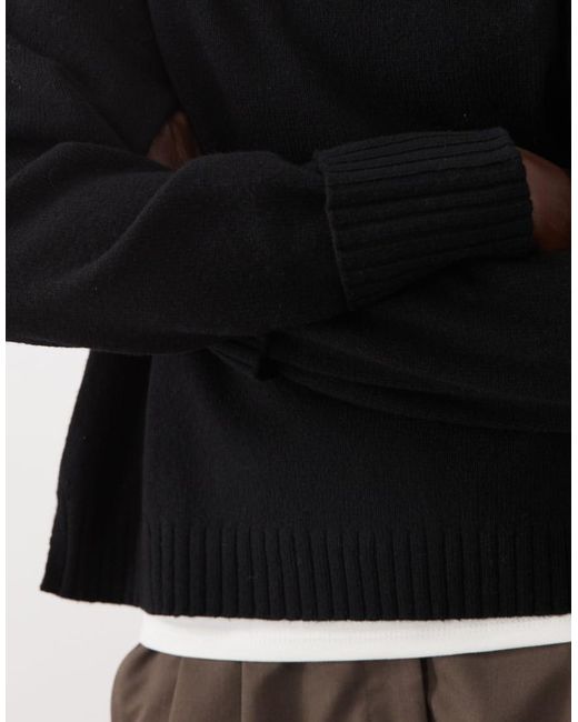 ARKET Black Wool Crew Neck Sweater
