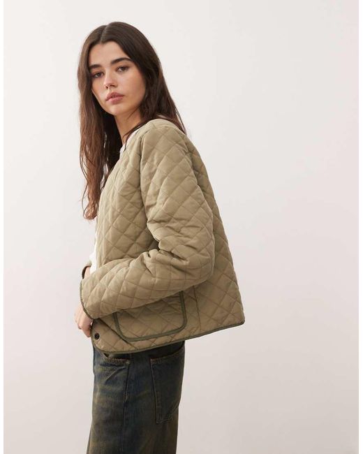 Noisy May Natural Quilted Jacket