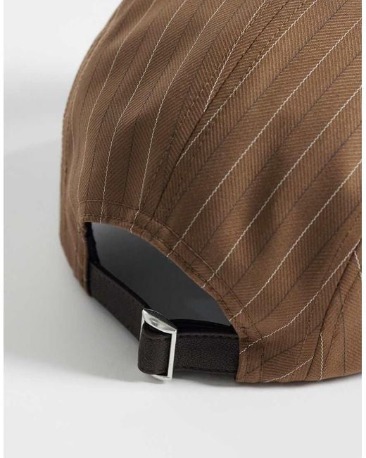 ASOS Brown Nylon Tech Stripe Cap for men