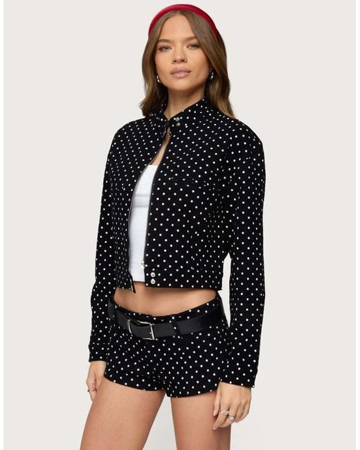 Edikted Blue Tabitha Polka Dot Jacket