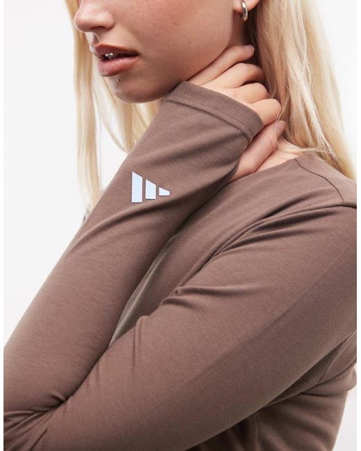 Adidas Originals Blue Three Stripes Studios Ballet Wrap Top